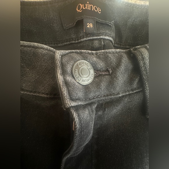 Quince Bella stretch black denim wide leg jeans 29 - Picture 6 of 7